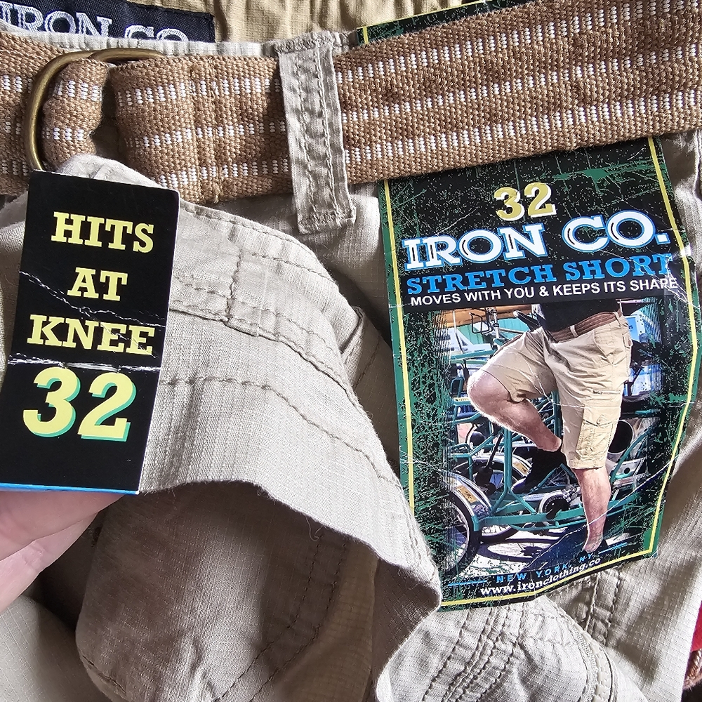 Iron Co Khaki Cargo Shorts Sz 32 - Picture 4 of 10